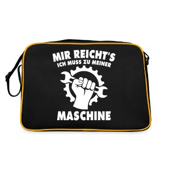 Maschinist - Retro Tasche - Schwarz/Gold - Hinten