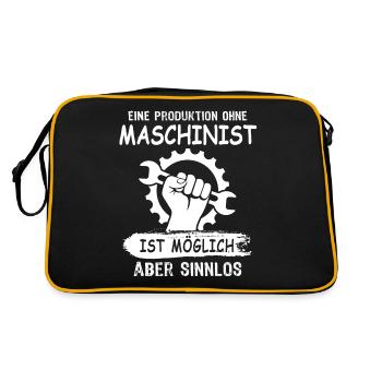 Maschinist - Retro Tasche - Schwarz/Gold - Hinten