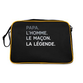 Papa Maçon L'Homme La Légende Cadeau Humour - Sac Retro - noir/or - Dos
