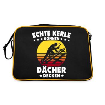 Dachdecker Dachspengler Dachklempner - Retro Tasche - Schwarz/Gold - Hinten