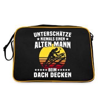 Dachdecker Dachspengler Dachklempner - Retro Tasche - Schwarz/Gold - Hinten