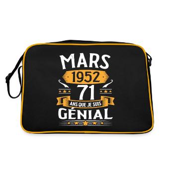 Mars 1952 71 Ans Que Je Suis Génial Anniversaire - Sac Retro - noir/or - Dos