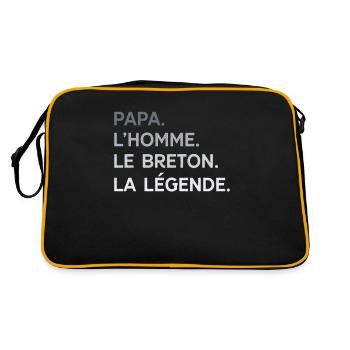 Papa Breton L'Homme La Légende Cadeau Breizh - Sac Retro - noir/or - Dos