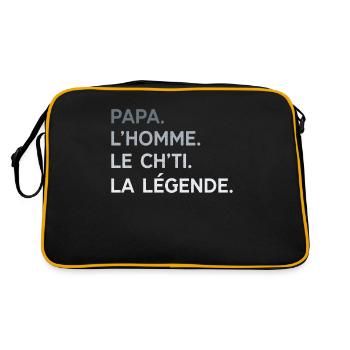 Papa Ch'ti L'Homme La Légende Cadeau Humour - Sac Retro - noir/or - Dos