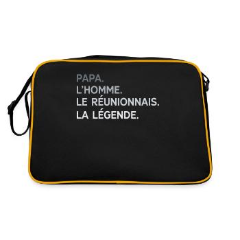 Papa Réunionnais L'Homme La Légende Cadeau Humour - Sac Retro - noir/or - Dos