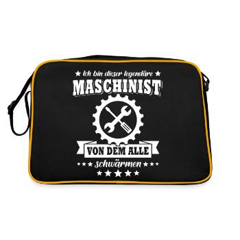 Maschinist - Retro Tasche - Schwarz/Gold - Hinten