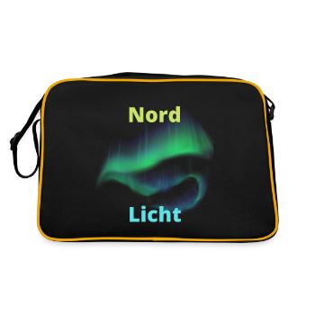 Nord Licht - Retro Tasche - Schwarz/Gold - Hinten