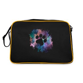 Paw Print Galaxy Dogs Amoureux des chiens Gassi - Sac Retro - noir/or - Dos