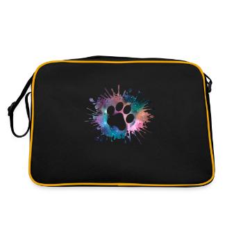 Paw Print Galaxy Dogs Amoureux des chiens Gassi - Sac Retro - noir/or - Dos