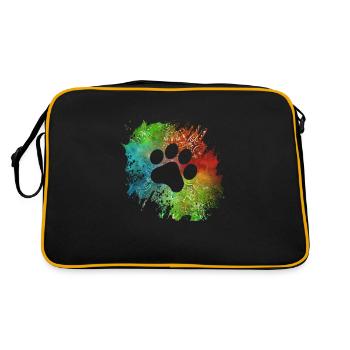 Paw Print Galaxy Dogs Amoureux des chiens Gassi - Sac Retro - noir/or - Dos