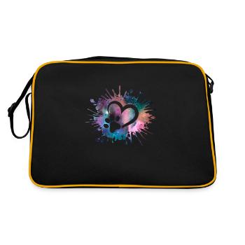 Paw Print Galaxy Dogs Amoureux des chiens Gassi - Sac Retro - noir/or - Dos