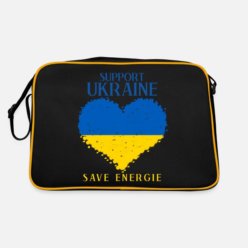 Support Ukraine Herz Ukrainische Flagge Retro Tasche