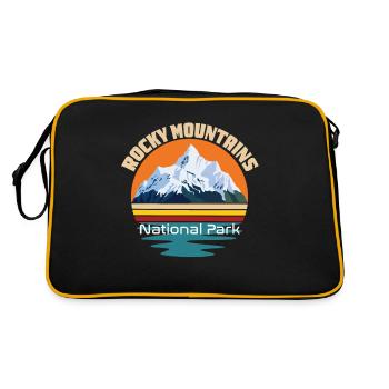 Nationalpark Rocky Mountains Wandern Camping Color - Retro Tasche - Schwarz/Gold - Hinten