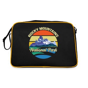 Nationalpark Souvenir Rocky Mountains Wandern Camp - Retro Tasche - Schwarz/Gold - Hinten