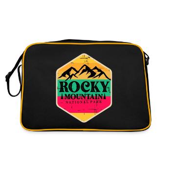 Rocky Mountains Nationalpark Colorado Wandern Camp - Retro Tasche - Schwarz/Gold - Hinten