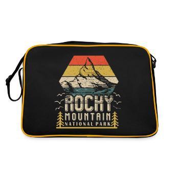 Rocky Mountains Souvenir Nationalpark Wandern Camp - Retro Tasche - Schwarz/Gold - Hinten