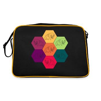 Tardigrade Bärtierchen Retro Wasserbär - Retro Tasche - Schwarz/Gold - Hinten