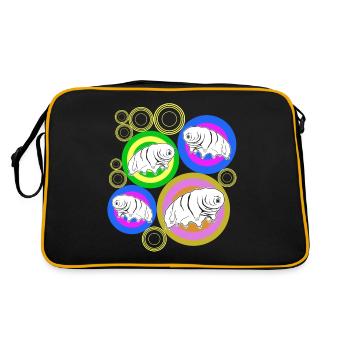 Tardigrade Retro Wasserbär Tardigrades - Retro Tasche - Schwarz/Gold - Hinten