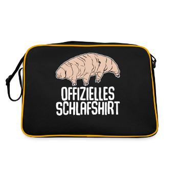 Tardigrade Schlafshirt Wasserbär - Retro Tasche - Schwarz/Gold - Hinten