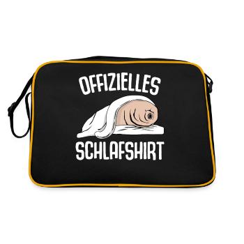 Tardigrade Schlafshirt mit Wasserbär - Retro Tasche - Schwarz/Gold - Hinten