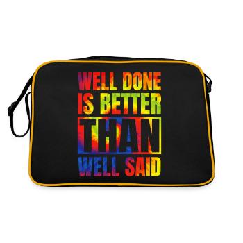 Well done is better than well-said life - Retro Bag - black/gold - Back