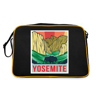 Yosemite Souvenir National Park Grizzly Bear Hiking - Retro Bag - black/gold - Back