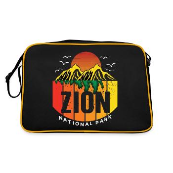 Zion National Park Utah Canyon Souvenir Hiking Cam - Retro Bag - black/gold - Back