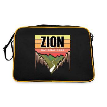 National Park Souvenir Utah Zion Canyon Nature Wall - Retro Bag - black/gold - Back