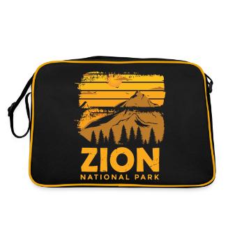 Utah Zion Canyon National Park Nature Hiking Campin - Retro Bag - black/gold - Back