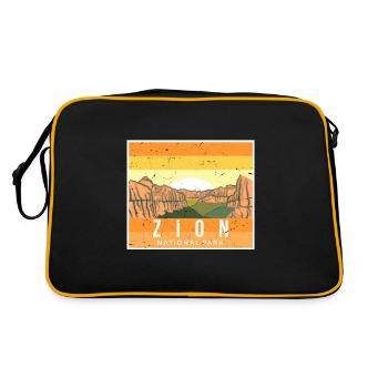 Parc national de Zion Utah Canyon Souvenir - Sac Retro - noir/or - Dos