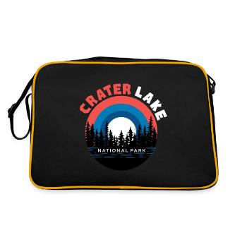 National Park Souvenir Crater Lake Mountain Hiking Nature - Retro Bag - black/gold - Back