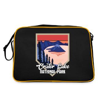 Crater Lake Volcano Lake Mountains Hiking - Retro Bag - black/gold - Back
