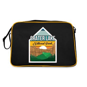 Crater Lake National Park Nature Mountain Hiking Oregon - Retro Bag - black/gold - Back
