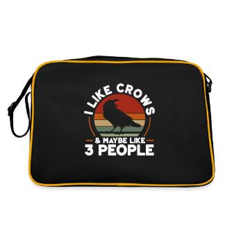 Raven Crow Bird Crow Birds Nature Crow GEschenk - Retro Bag - black/gold - Back