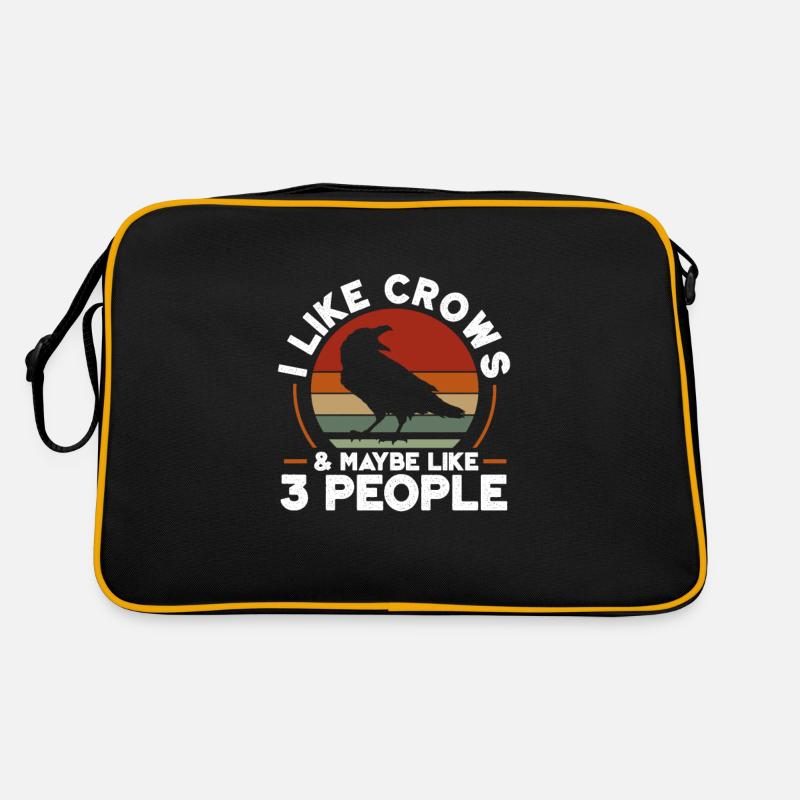 Rabe Krähe Vogel Kraehe Vögel Natur Crow GEschenk Retro Tasche