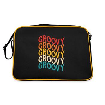 Hippie Peace Flower Power Love Peace Gift - Retro Bag - black/gold - Back