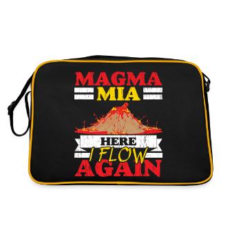 Magma Mia Here I flow geology Vulkanol again - Retro Bag - black/gold - Back