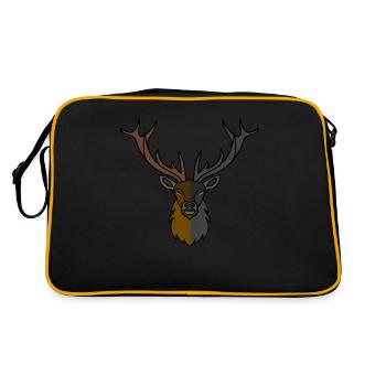 Bois de cerf rouge avec bois de cerf - Sac Retro - noir/or - Dos
