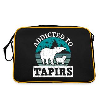 Addicted to Tapirs Wildlife Animal Zookeeper - Retro Bag - black/gold - Back