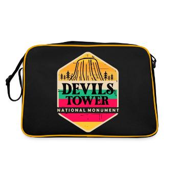 Devils Tower Wyoming National Monument Souvenir - Retro Bag - black/gold - Back