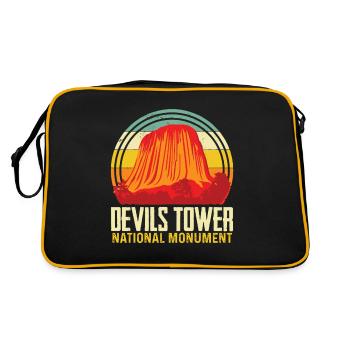 Wyoming Devils Tower National Monument Souvenir Natu - Sac Retro - noir/or - Dos
