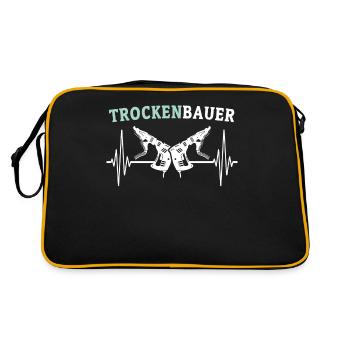 Trockenbauer Trockenbaumonteur Trockenbau - Retro Tasche - Schwarz/Gold - Hinten