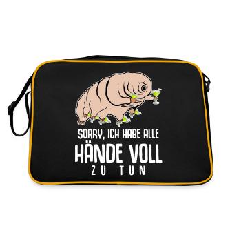 Tardigrade Party Alkohol Wasserbär - Retro Tasche - Schwarz/Gold - Hinten