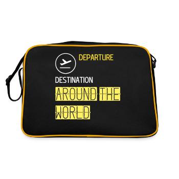 Departure Destination Around the World Airplane - Retro Bag - black/gold - Back
