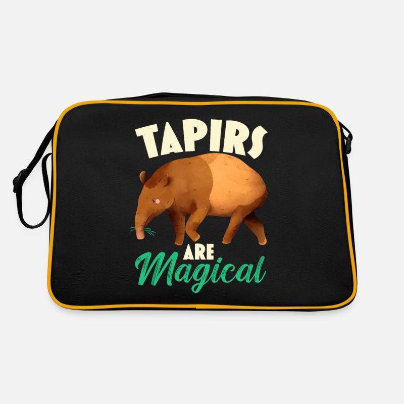 Tapire sind magisch Wildtier Tierpfleger - Retro Tasche - Schwarz/Gold