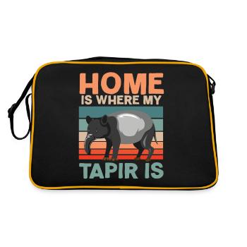 Home is where my tapir is animal keeper - Retro Bag - black/gold - Back