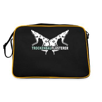 Trockenbauer Trockenbaumonteur Trockenbau - Retro Tasche - Schwarz/Gold - Hinten