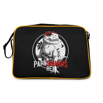 Gift Grandpa Dinosaur Grandfather's Day - Retro Bag - black/gold - Back