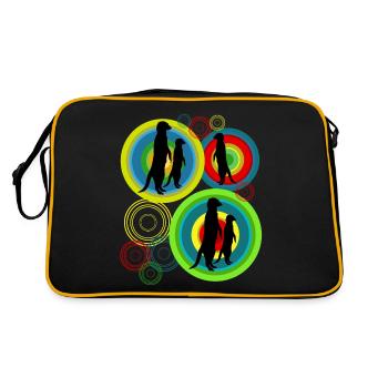 Meerkat Pictures Retro Meerkats - Retro Bag - black/gold - Back