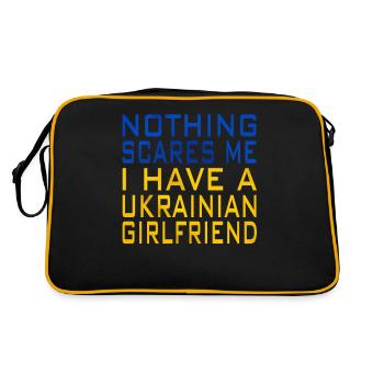 Ich habe eine ukrainische Freundin Ukrainische - Retro Tasche - Schwarz/Gold - Hinten